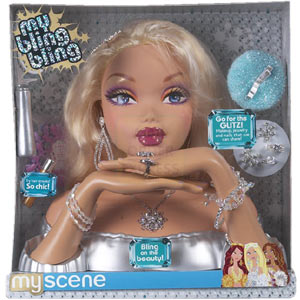 Mattel My Scene Barbie Bling Bling Styling Head Blonde
