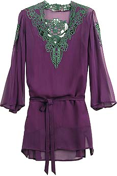 Antique lace trim top