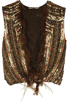 Matthew Williamson Feather Trimmed Sequin Vest