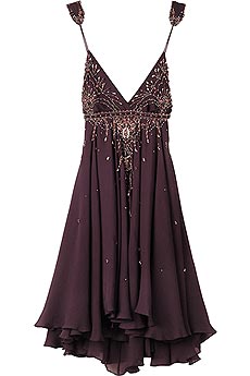Jeweled silk dress