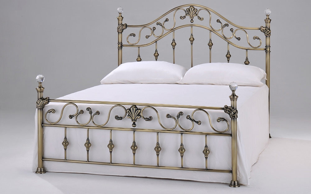 Mattress Online Ltd Elizabeth Brass Bedstead, King Size, No Mattress