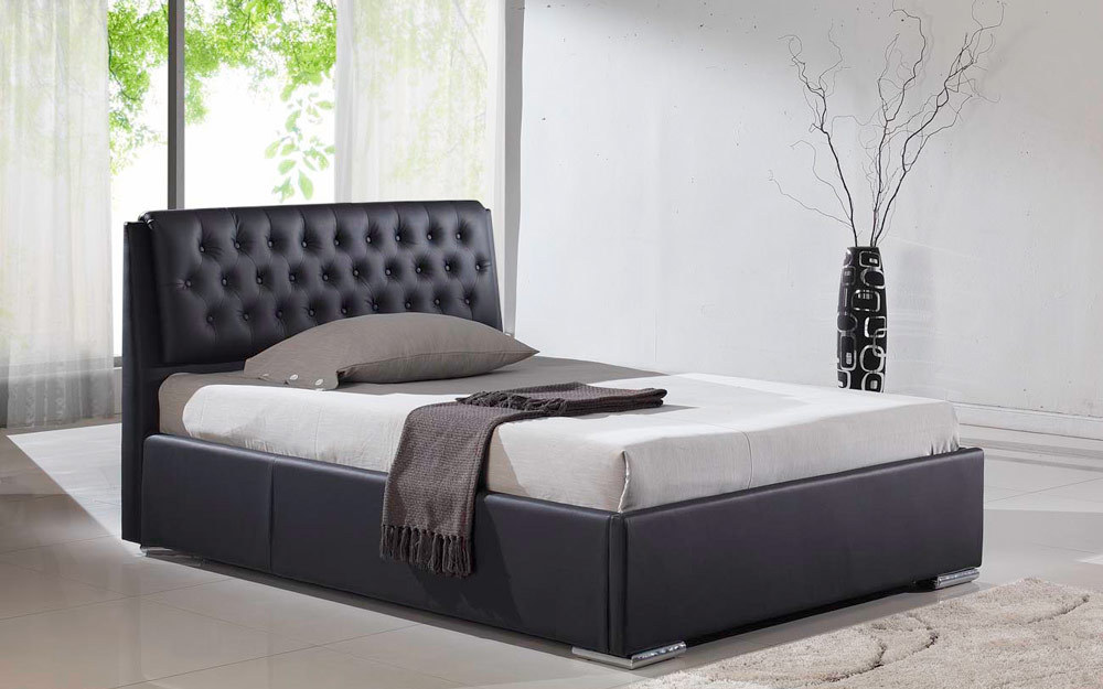 Mattress Online Ltd Naples Faux Leather Bedstead, Double, Faux