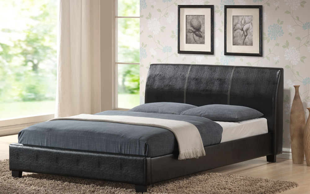 Mattress Online Ltd Valencia Faux Leather Bedstead, Double, No