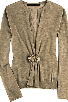 Maurizio Pecoraro Flower fastening cashmere cardigan