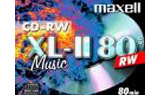 Maxell CD-RW 80 Music Jewel Case 10 Pack 10mm