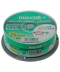 DVD-R Printable Spindle Pack of 25