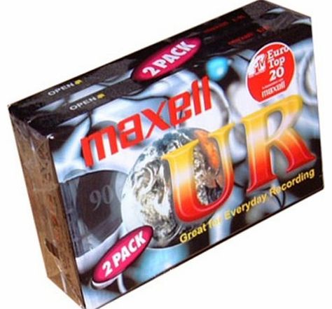 Maxell UR90 Audio Tape 90min Blank Media Cassette (2 pk)