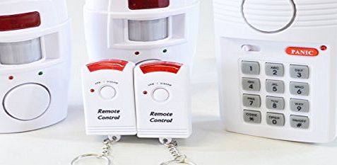 29-08 Twin PIR Twin Remote Control Wireless Intruder Burglar Alarm for House Flat Caravan Shed Outbuilding