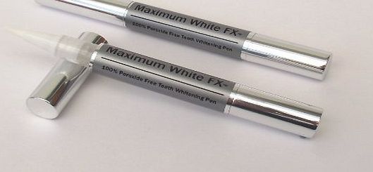 Maximum White FX Teeth Whitening Gel Pen, Peroxide Free, EU Approved comes with full instructions, Full Ingredient Breakdown, 100 Safe, Maximum FX in the shortest time Possible