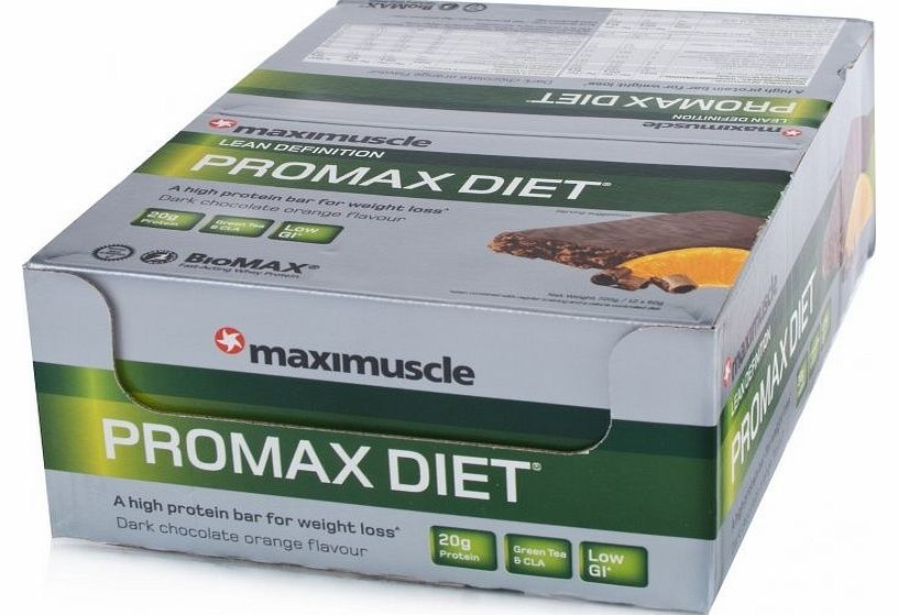 Maximuscle Promax Diet Bar Chocolate Orange 12