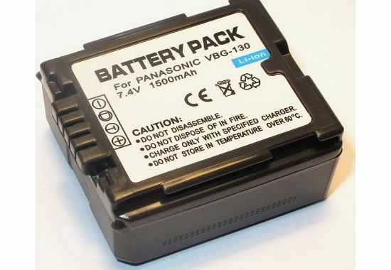 Maxsimafoto - 1500mAh Fully Compatible Camcorder Battery VW-VBG130, VW-VBG130E-K, VW-VBG130E1K for PANASONIC HDC-SD1, HDC-SD5, HDC-SD9, HDC-SD9D, HDC-SD10, HDC-SD20, HDC-SD100, HDC-SD200, HDC-SD300,