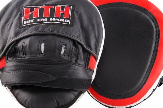 MAXSTRENGTH  HTH Hook and Jab Focus Pad - Black/Red, 10.5 Inch