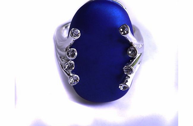 MAYA ELEMENT  Womens Fashion Blue Big Stone Ring