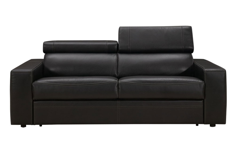 Leather Sofa Bed with Memory Foam Mattress