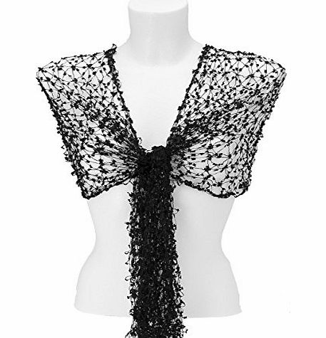 Maybury Neck Scarf - Handmade Fairtrade Black net scarf