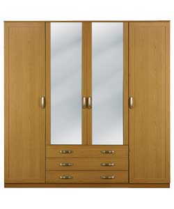 mayfair 4 Door 3 Drawer Robe - Medium Oak