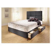 Mayfair 4 Drawer Double Divan, Black Damask With
