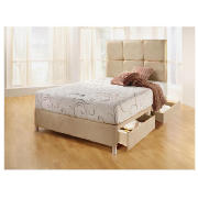 mayfair 4 Drawer Double Divan, Ivory Faux Suede