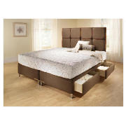 mayfair 4 Drawer King Divan, Mocca Faux Suede