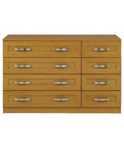 Mayfair 4 Wide 4 Narrow Drawer Chest - Medium Oak