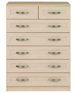 Mayfair 5 Wide 2 Narrow Drawer Chest - Light Oak
