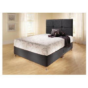 Mayfair King Divan Bed Base, Black Damask