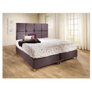 Mayfair Super King Divan Base, Steel Faux Suede