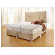 Superking Divan, Ivory Faux Suede With