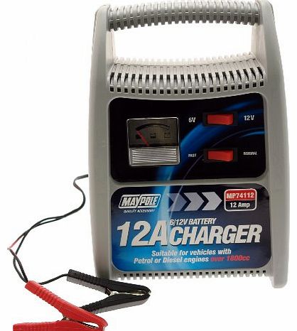 Maypole 74112 12A Battery Charger 6V/12V