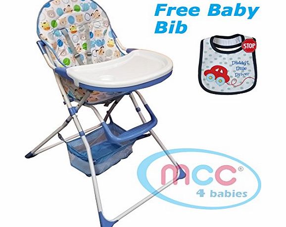 MCC Foldable Blue Baby High Chair feeding Highchair With Extra Tray 2014 model