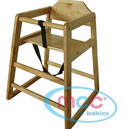 MCC Natural Stackable Wooden Baby Highchair High Chair home 