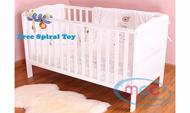 MCC Solid Wooden Baby Cot bed Cotbed Toddler Bed amp; Premier Water repellent Mattress Made in England
