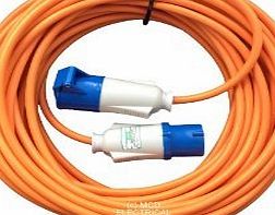 MCD Electrical Workshop 25 metre Orange Caravan Hook Up / Extension Cable with 16 Amp Plug amp; Socket - Professionally assembled by MCD Electrical