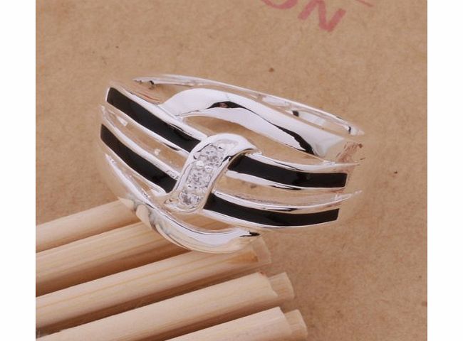 Mcitymall77 Elegant Fashion LadiesSilver Band Ring.Perfect Size.Nice Gift for women,for Girl   Gift Bag.