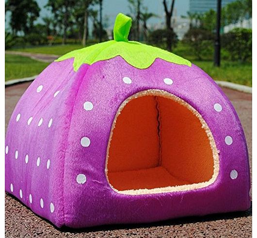 Mcitymall77 New Style Super Soft Strawberry Pet Dog Cat Bed House Kennel Doggy Warm Cushion Basket