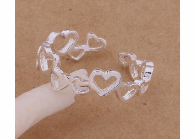 Mcitymall77 Silver Heart Band Ring Elegant Ring.Perfect Size.Nice Gift for women,for Girl   Gift Bag.