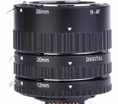 Mcoplus - Auto Focus DG Macro Extension Tube Set (12mm, 20mm, 36mm) For Nikon Digital SLR Cameras, Compatible with DSLR D40X D40 D50 D60 D70 D3000 D3100 D3200 D5000 D5100 D5200 D5300 D7000 D7100 D80 D