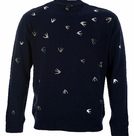McQ Alexander McQueen Swallow Pin Sweatshirt Navy