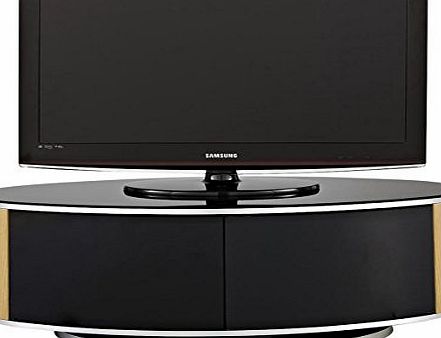 MDA Designs MDA LUNA High Gloss Black and Oak Oval TV Cabinet