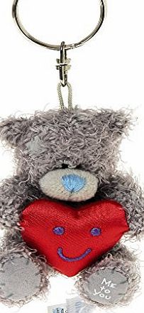 Me To You 3-inch Tatty Teddy Bear Keyring Holding a Heart (Grey)