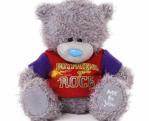 Me To You 6-inch Tatty Teddy Bear Wearing a Boyfriend You Rock T-Shirt (Grey)