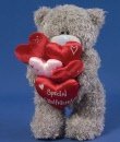 Me to You 9` Me to You Plush Bear Standing with Bundle of Hearts - Special Girlfriend