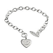 Me To You silver heart tag bracelet