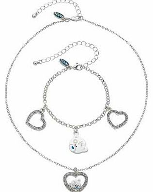 Me to You Sliver Plated Bracelet and Pendant Set