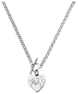 me to you Sterling Silver Heart T-Bar Necklet