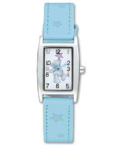 Watch with White Dial and Light Blue Strap