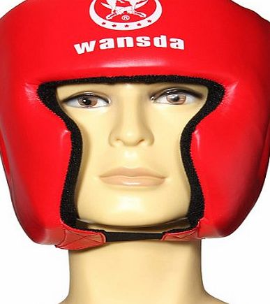 MECO MMA Headgear Head Guard Training Kick Boxing Protector Sparring Gear Face Helmet (Red)