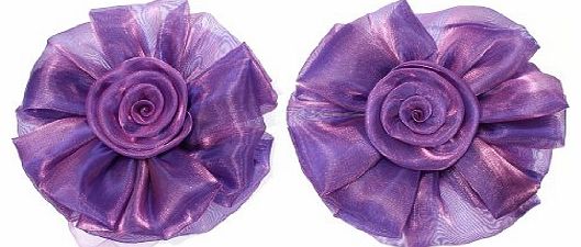 MECO Pair Clip-on Rose Flower Curtain Tie Backs Tieback Holder Voile Net Drape Panel
