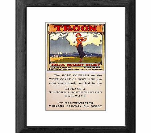 Media Storehouse Framed Print of Troon - Ideal Holiday Resort , MR/GaSWR poster, c 1920