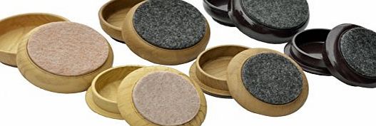 Medipaq Felt Floor Cups/Castors (4 x Light Wood LARGE 60mm) - PROTECT your Wood Laminate, Wooden, Tile amp; Lino Floors from Scratches